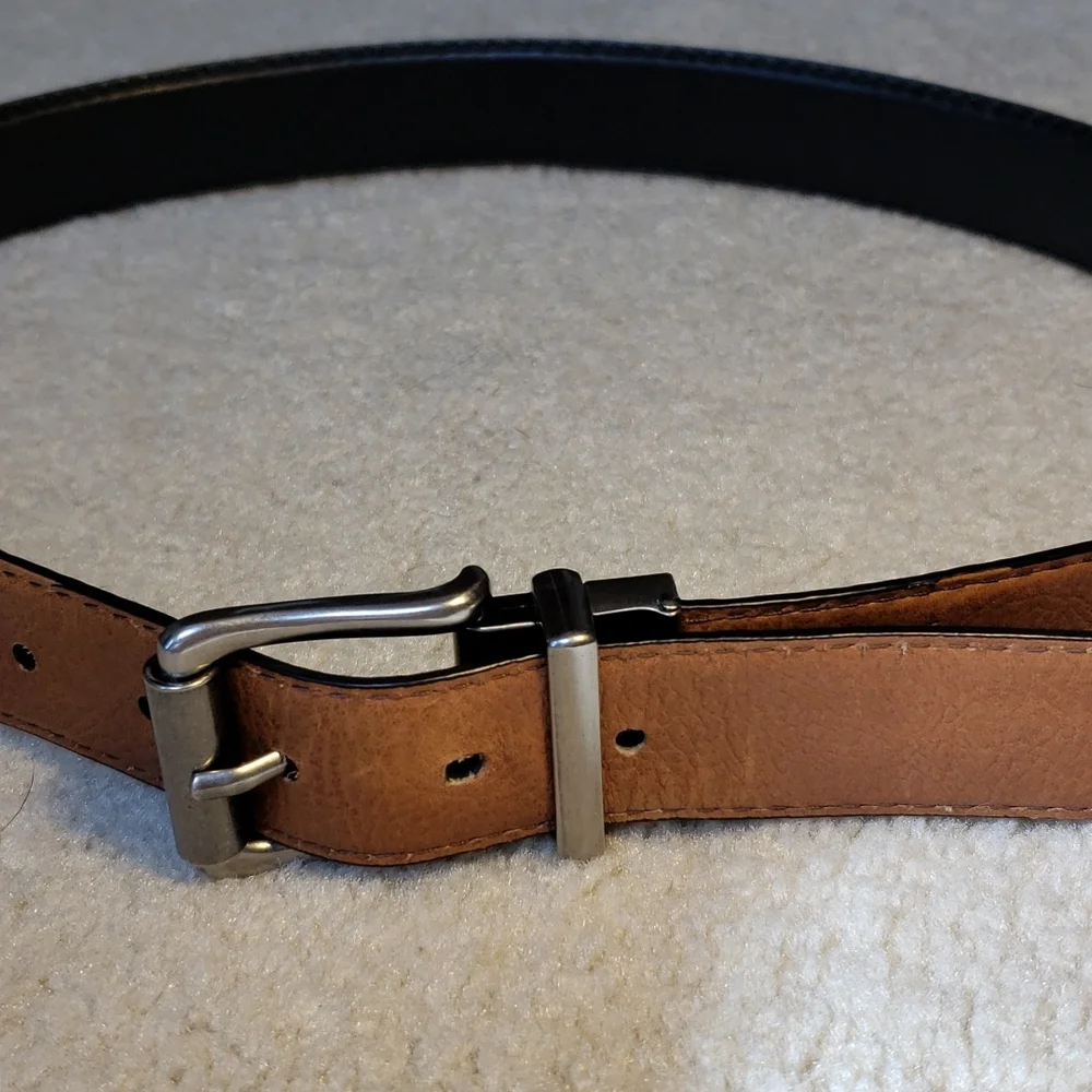 Frye Reversible Black Brown Leather Men's Belt